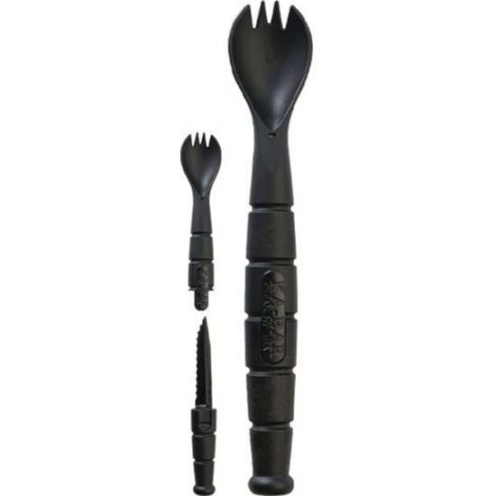 Ka-Bar 9909 Spork/Knife Black Creamid 2.50" Serrated 6.88" Long