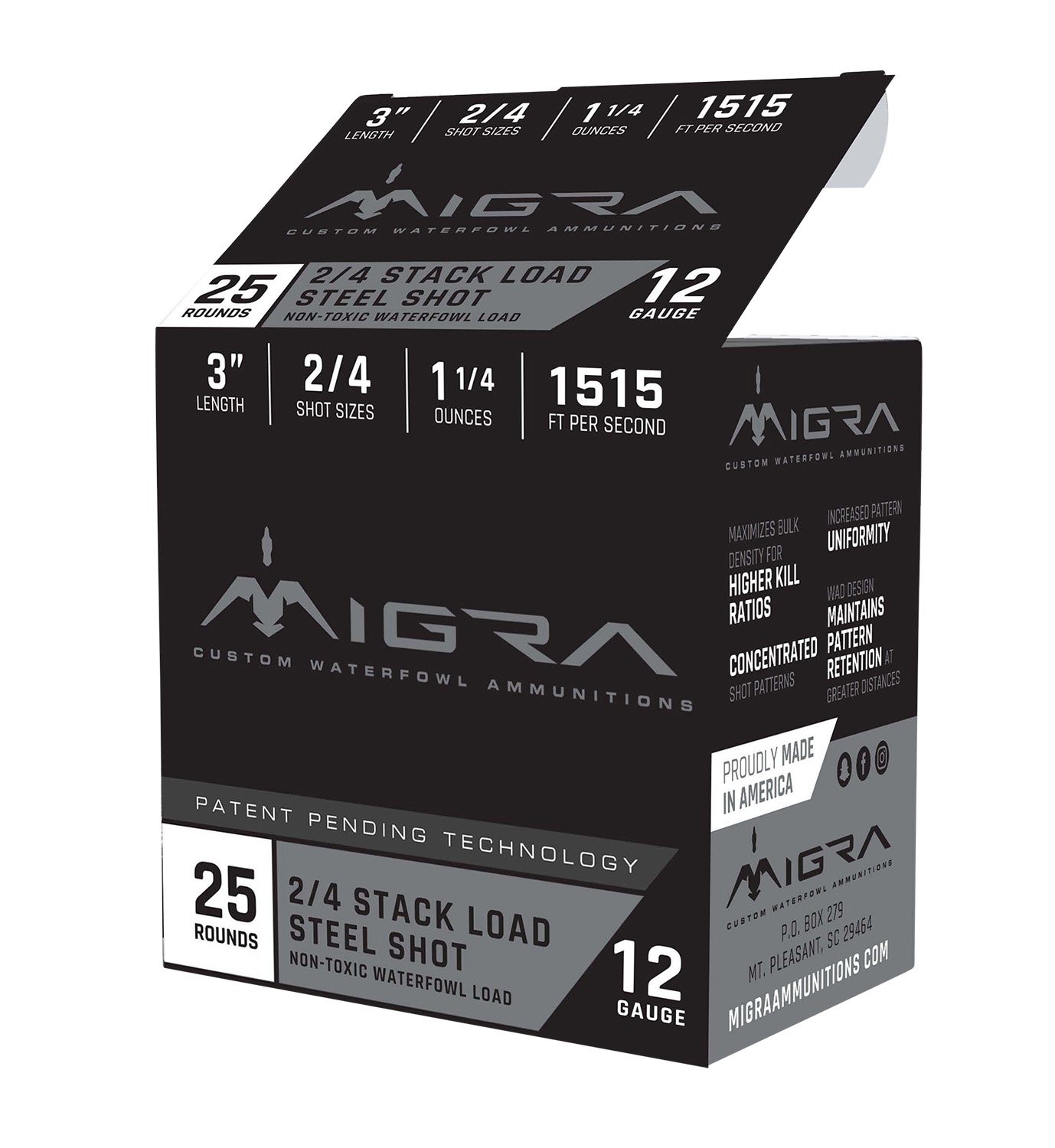 Migra M12S46 Staxd 12 Gauge 3" 1 1/4oz 4/6 Shot 1515fps 25/10 Case