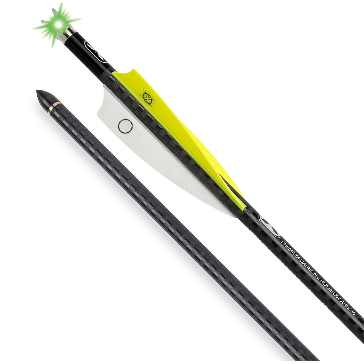 TenPoint HEA7593 EVO-X 16" Lighted Carbon Arrows 3-Pack Alpha-Blaze Green - TenPoint