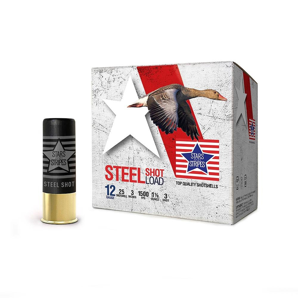Buy PPU Stars & Stripes Steel Shotshell 12ga 3"  1-1/8 oz 1500 fps #3 25/ct online