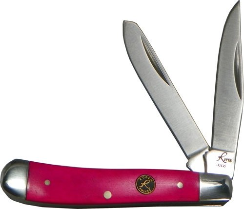 ABKT RP0006P Roper Pink Sky Peanut 2-Blade Pink Bone Handles Knife