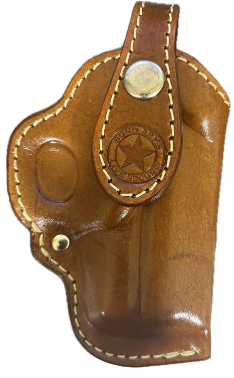 Bond Arms H-RT-350-TN-L-CP Prem Leather Clip Hol 3.5" LH Tan/White Stitch - Bond Arms, Inc.