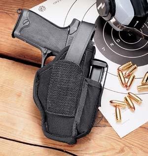 Uncle Mike's Sidekick Ambidextrous Hip Holster Size 1 Black Kodra Nylon Fits 3-4" Barrel Medium Autos - Uncle Mike's - BLACK