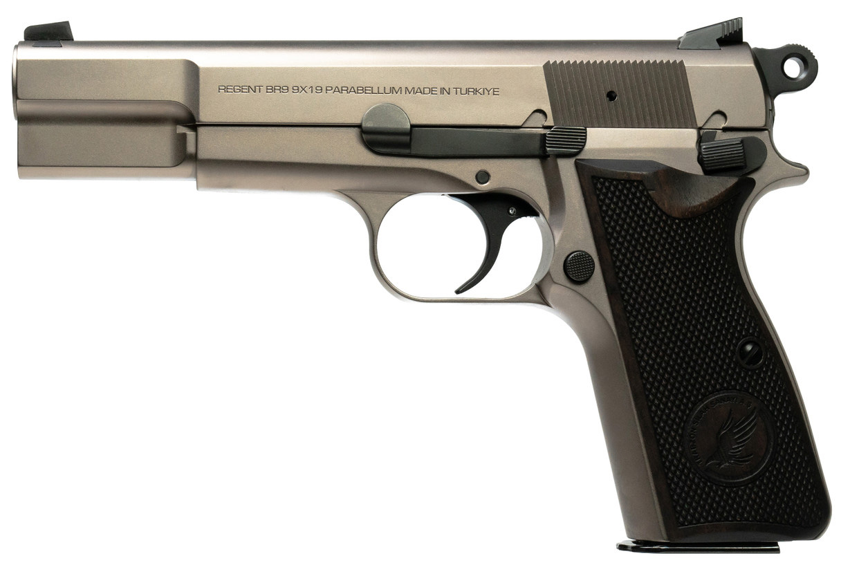 Tisas 12500026 Regent BR9 9mm 4.67" Nickel Semi-Auto Pistol