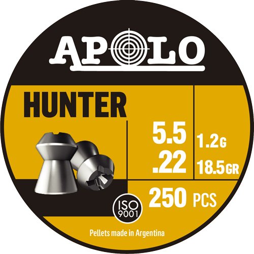 HATSAN APOLO 22 HUNTER 18.5GR 250 PACK - Apolo Pellets