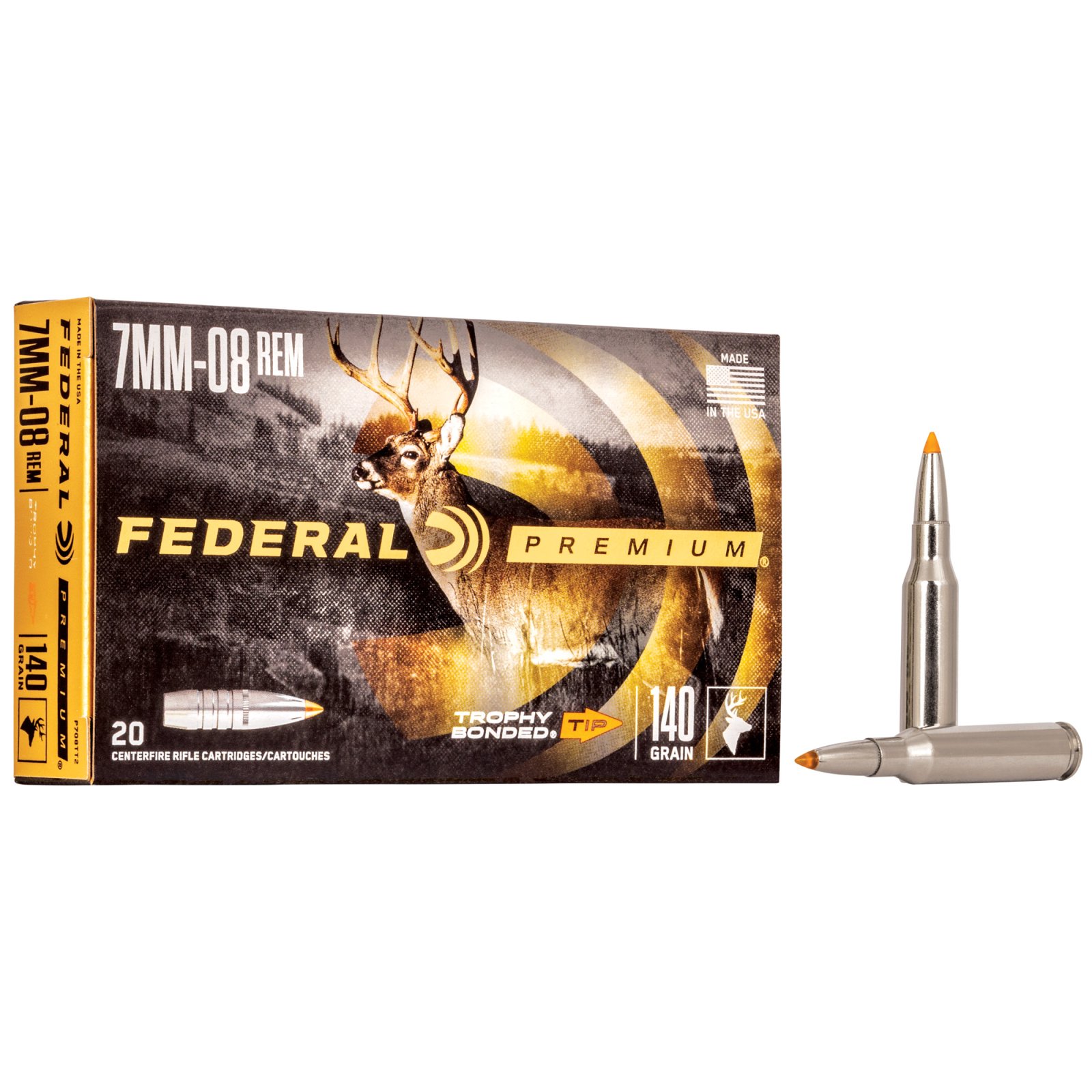 Buy Federal P708TT2 Premium 7mm-08 Rem 140 gr Trophy Bonded Tip 20 Bx/ 10 Cs online