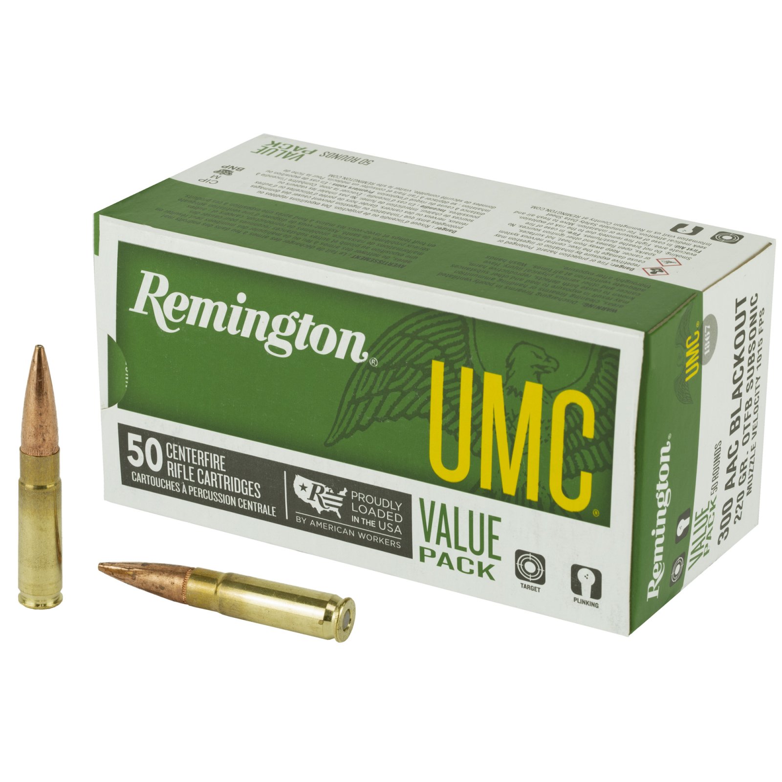 Remington UMC Value Pack 300 Blackout 220 gr Open Tip Flat Base (OTFB) 50 Rounds