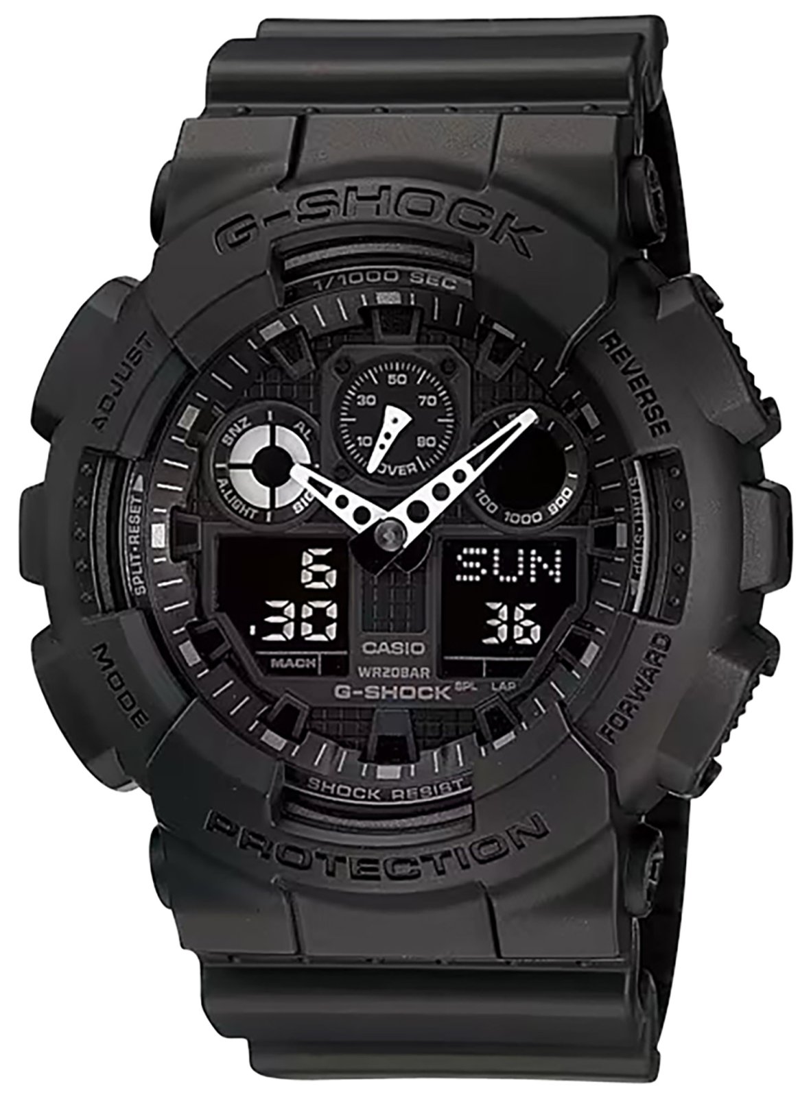 G-Shock GA1001A1 Tactical XL 52mm Black Stopwatch Speedometer Watch