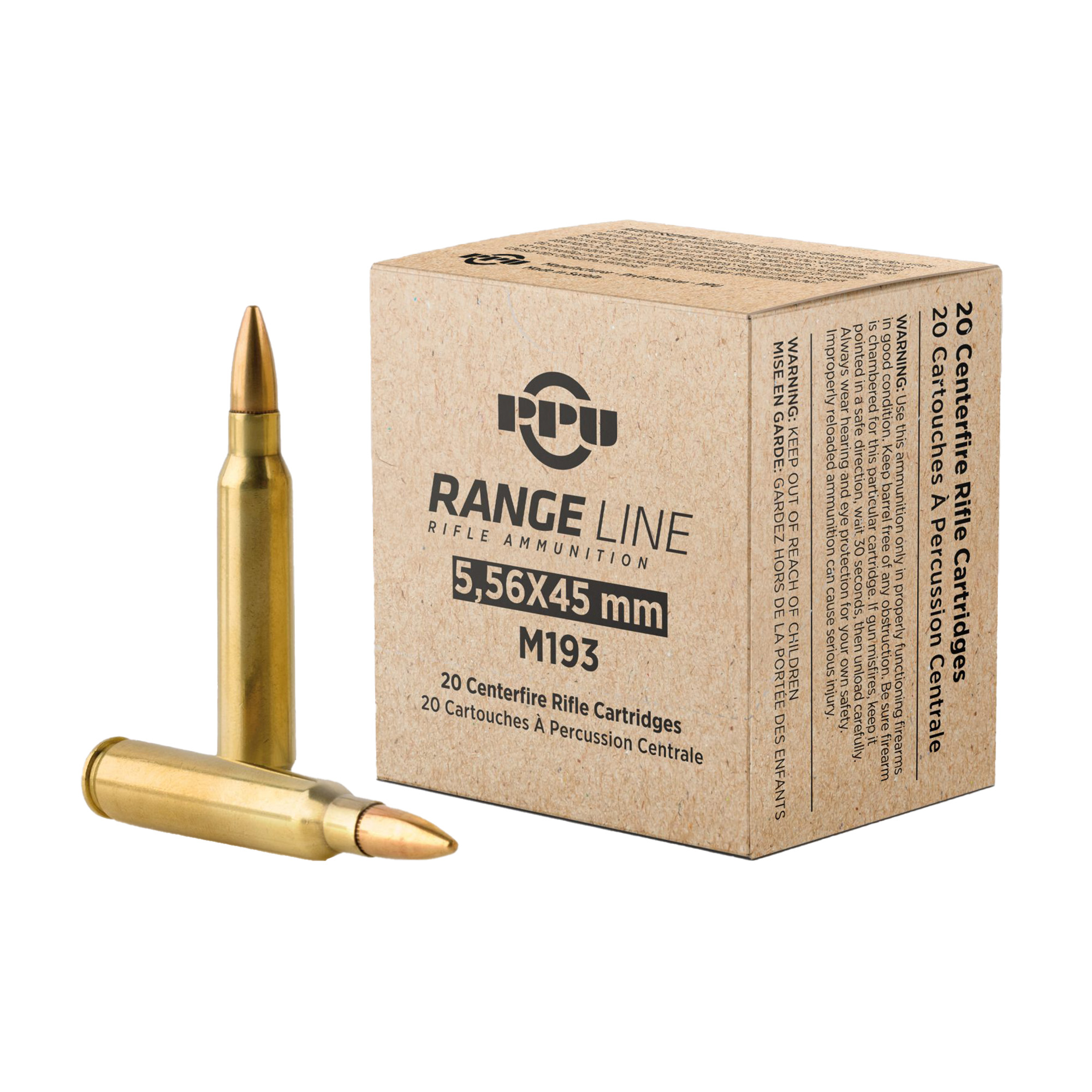Prvi Partizan Range Line 5.56 NATO 55 Grain Full Metal Jacket Boat Tail 20