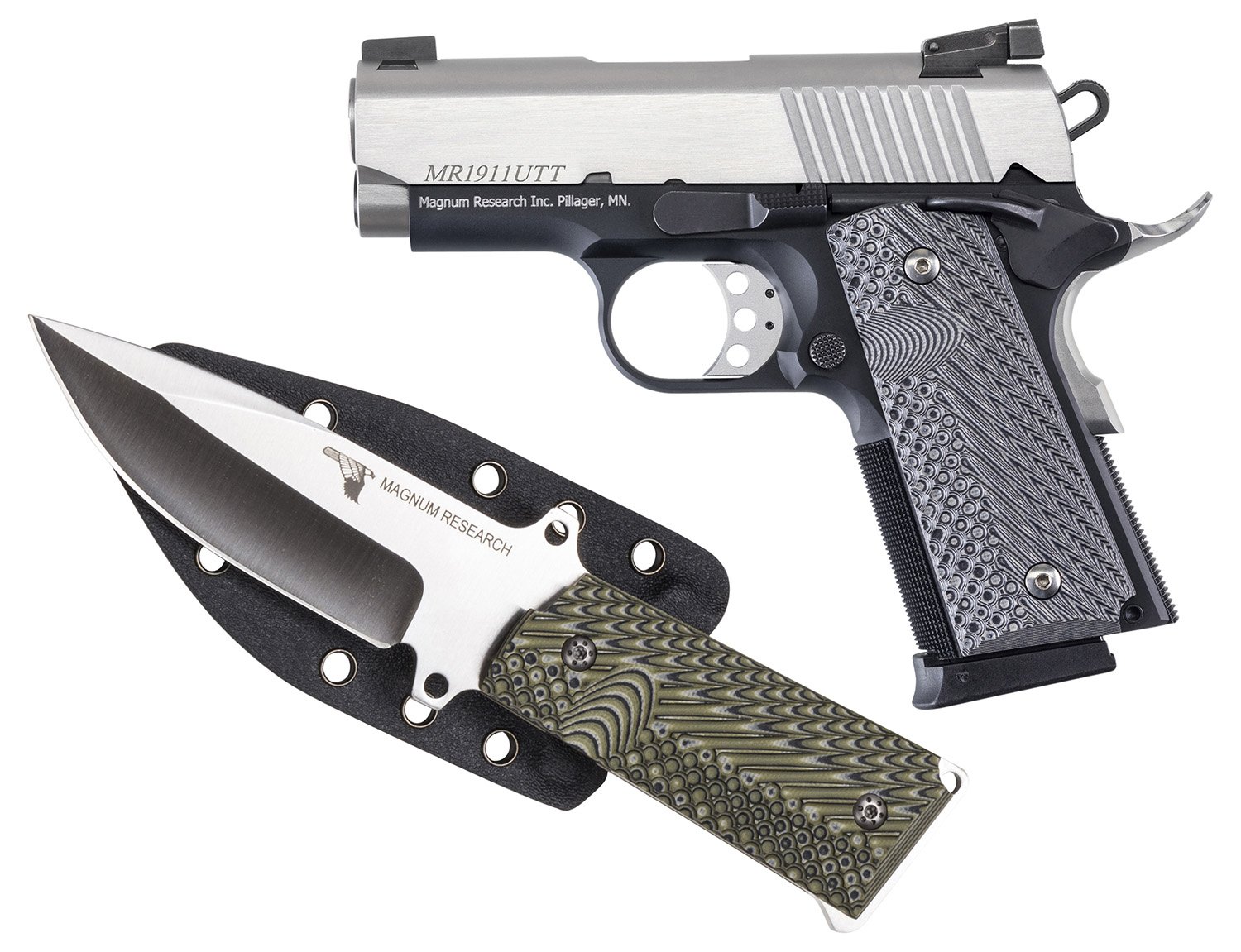 MAGNUM RESEARCH 1911 Undercover 45 ACP 3in 2x6rd Pistol & Knife DE1911UTT-K