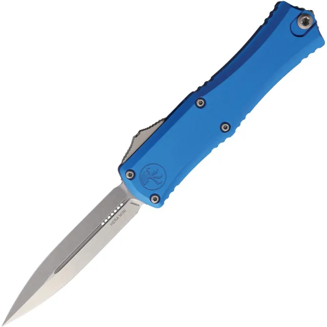 Microtech Hera II Mini 2.96 In D/E Blue Stonewash ALU Handle