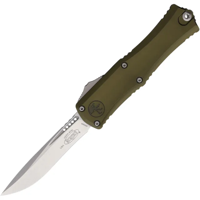 Microtech 1705M-10OD Hera II Mini 2.96 In Recurve Stonewash OD Green ALU Handle