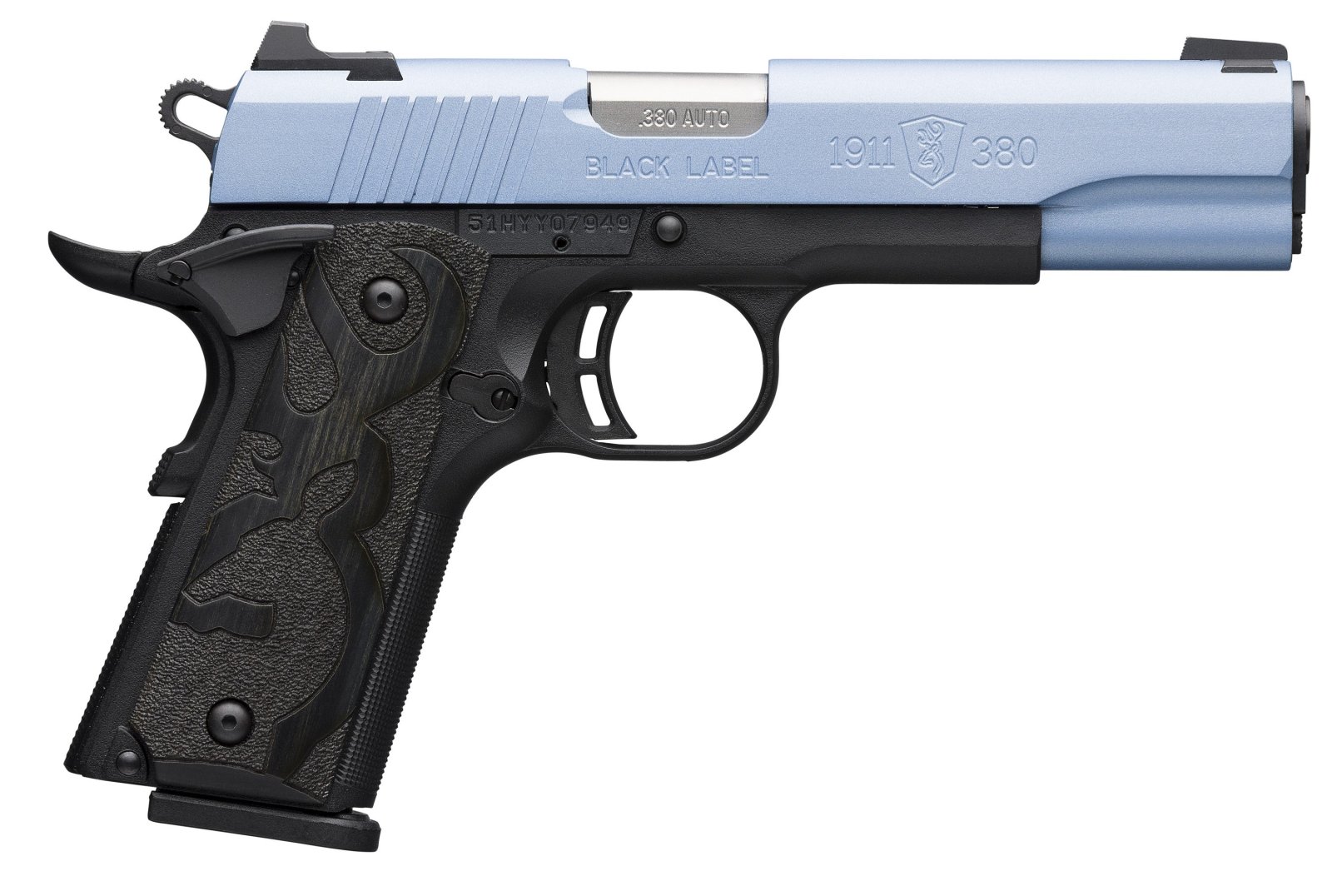 Browning 1911-380 Black Label Polar Blue Full Size .380 ACP Pistol - Browning - 380 ACP