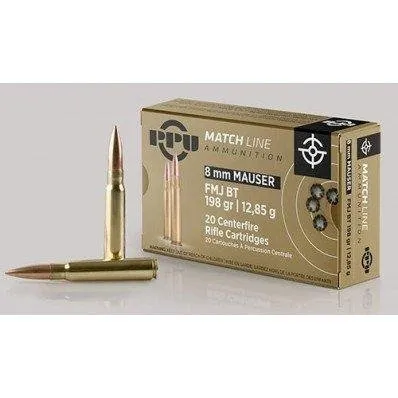 Prvi Partizan PPM8 8mm Mauser 200gr FMJ BT Rifle Ammo 20/Box - Prvi Partizan - 8mm Mauser