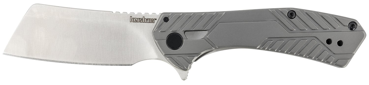Kershaw 3445 Static 2.9" Folding Cleaver Satin Blade Gray Steel Handle - Kershaw - CLEAVER