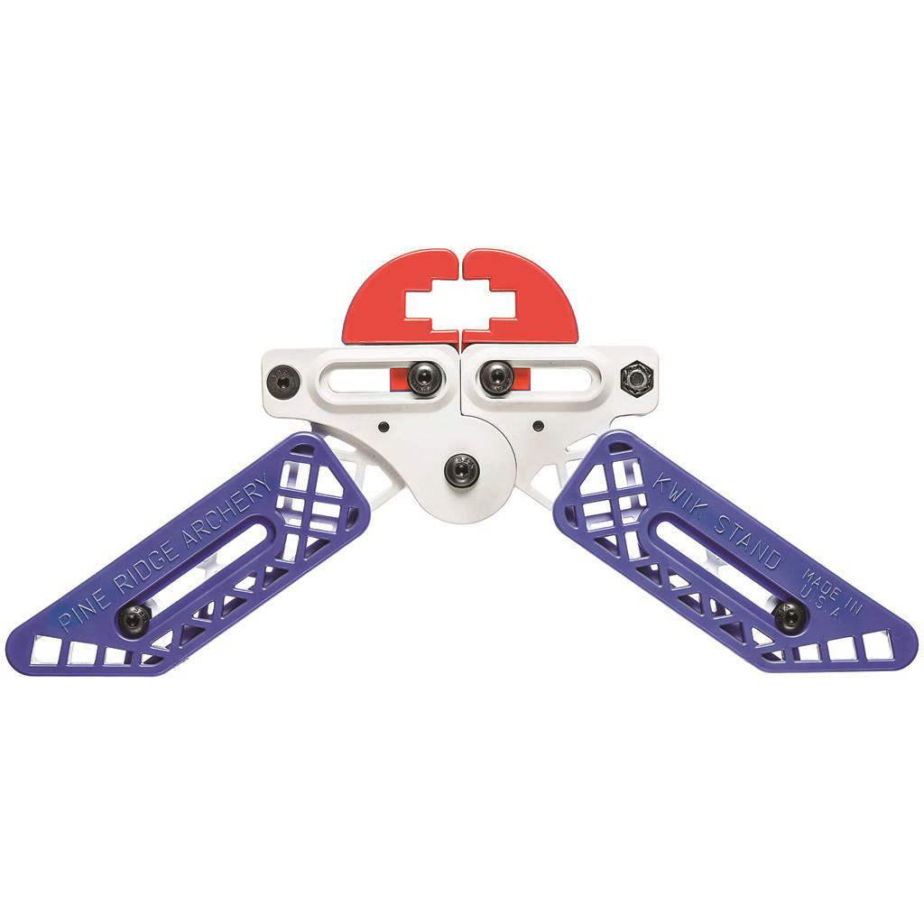 Pine Ridge Kwik Stand Bow Support - Model 2559-WBR - White - Adjustable Jaws and Legs - Perfect for Tournament Archers and Blind Hunters