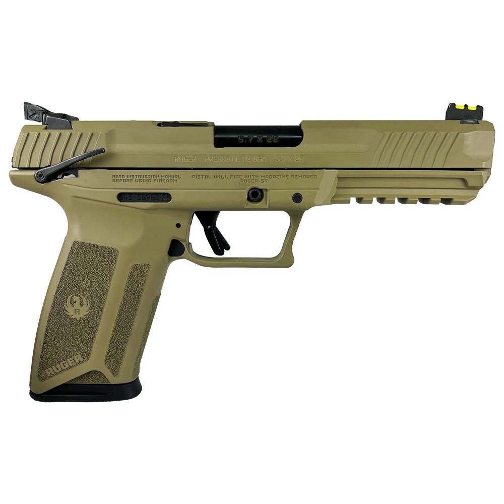 Ruger 57 16401 5.7x28mm Handgun, 20rd, 4.94" Barrel, FDE Finish