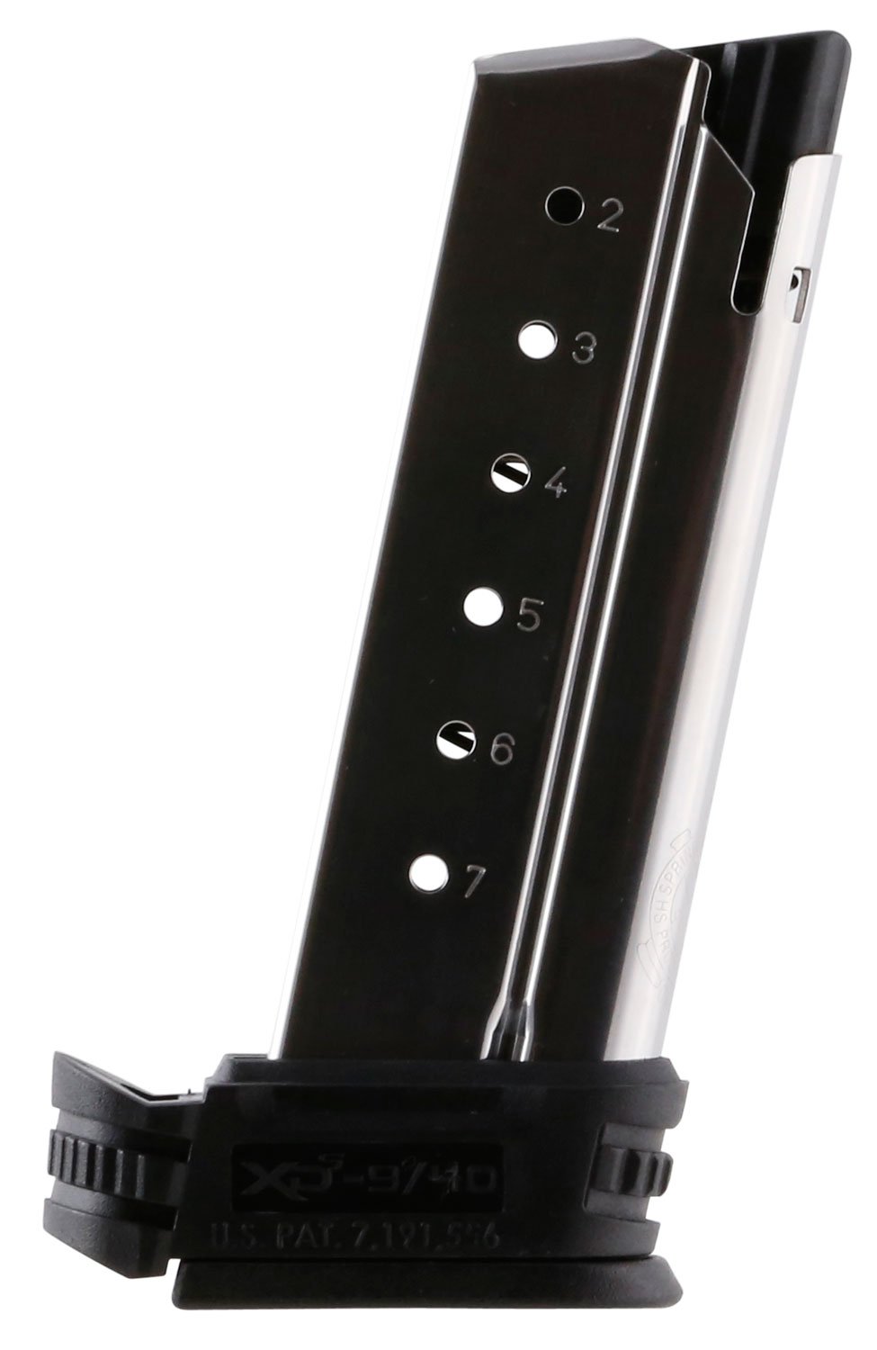 Springfield Armory XD-S 7-Round .40 S&W Magazine, Stainless Steel, Black X-Tension, XDS4007 Model