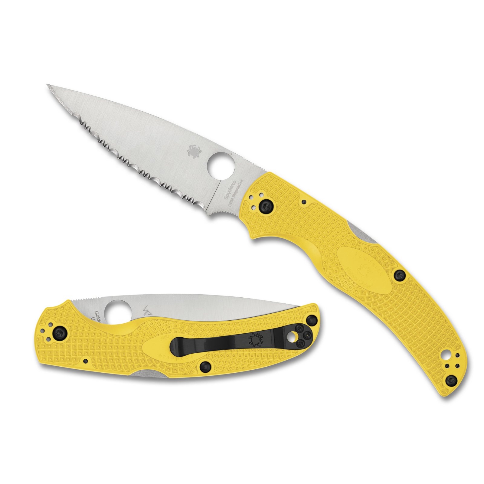 Spyderco C244SYL Native Chief Salt Knife, Serrated 4.02" Magnacut Blade