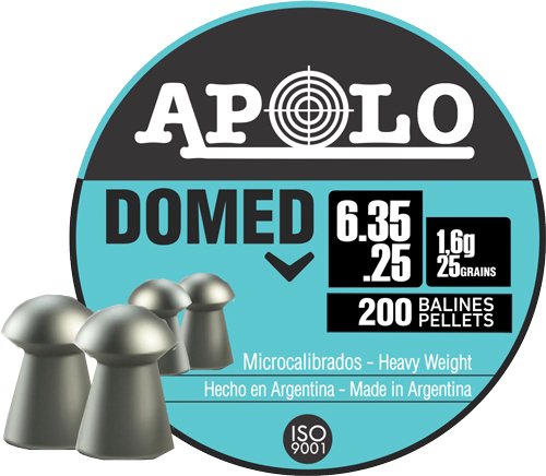 HATSAN APOLO 25 DOMED 25GR 200 PACK - Apolo Pellets - 25 CALIBER