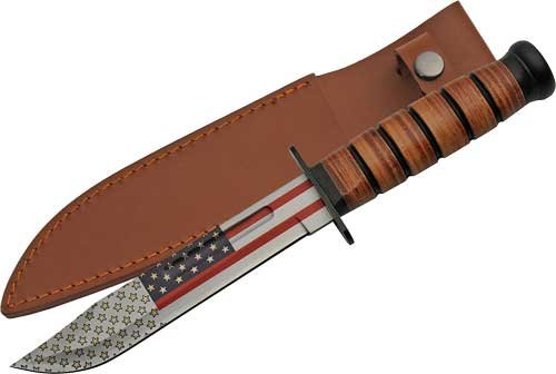 SZCO 211461 Rite Edge 7" Flag Combat Fighter Knife 12" OAL with Sheath
