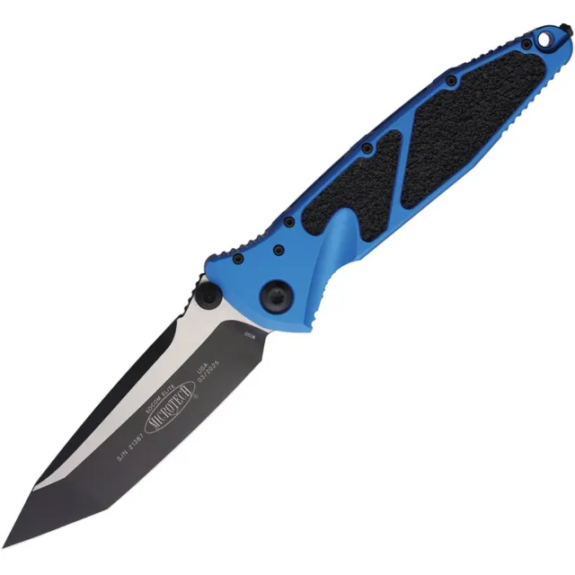 Microtech Socom Elite 3.98 In TNT/STD/BLK Blue Alu Hndl