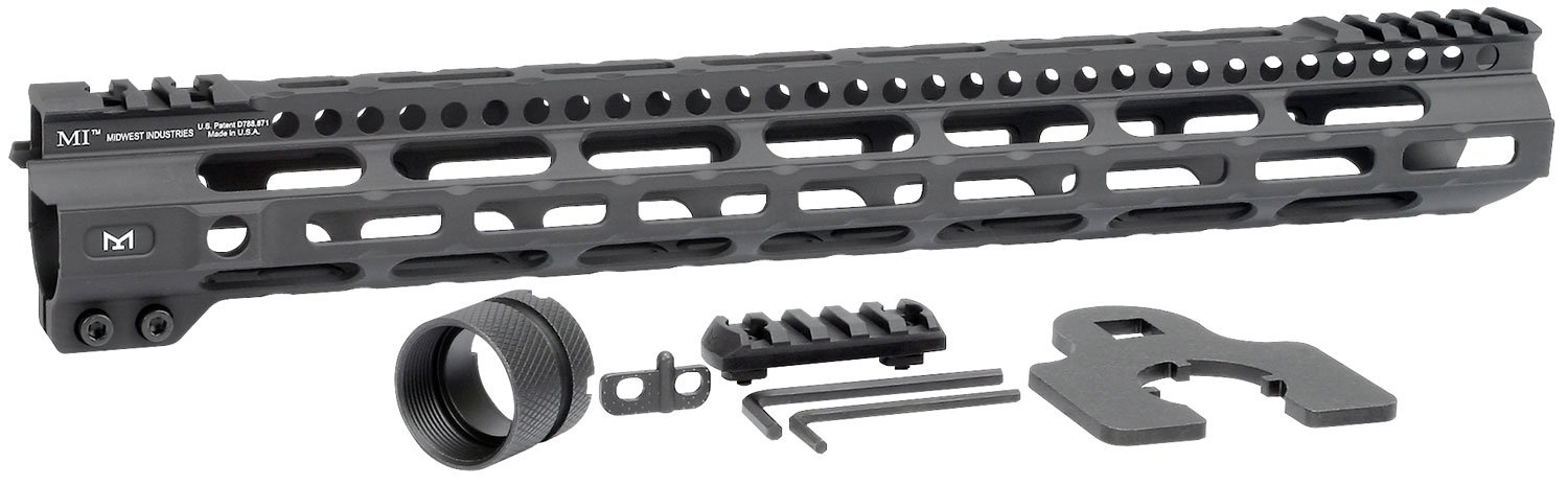 Midwest Industries MICRLW15 AR-15 Lightweight 15" M-LOK Handguard Black