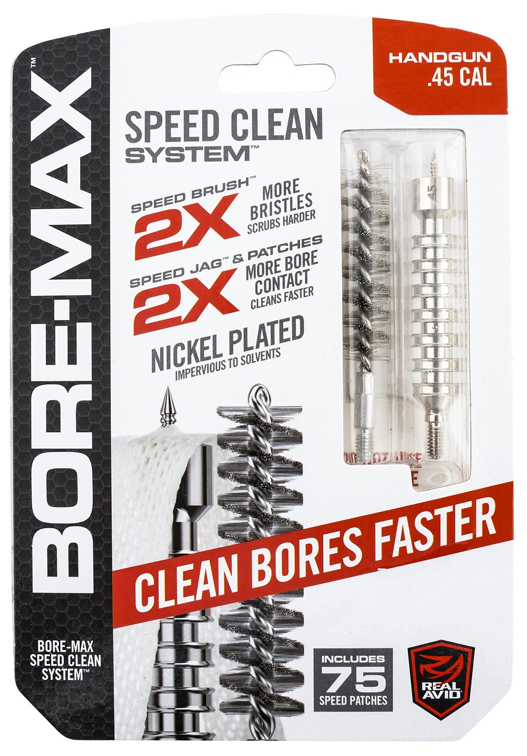Real Avid AVBMSET45 Bore-Max Speed Clean Upgrade Set 45 Cal Pistol - Real Avid