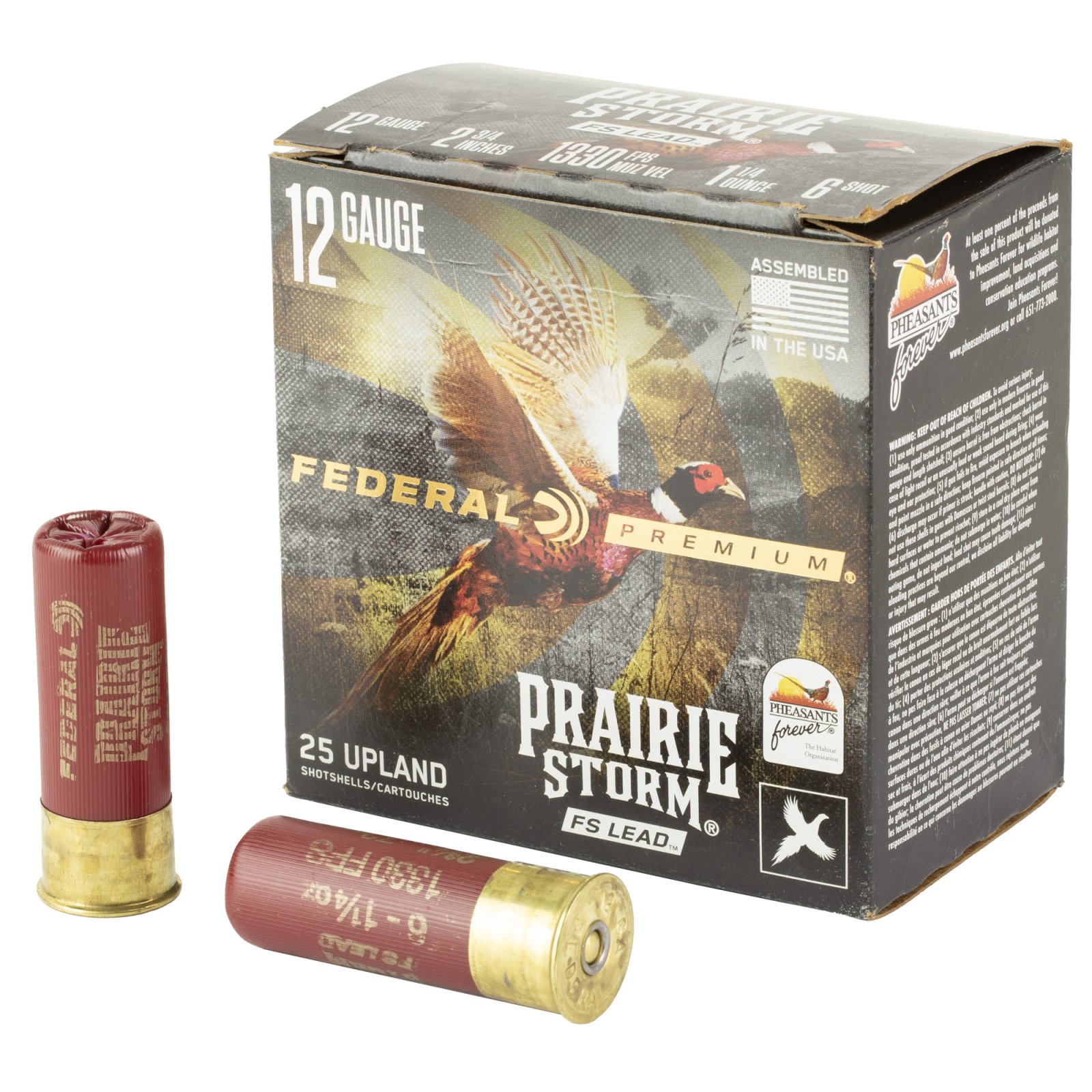 Federal PFX126FS6 Premium Prairie Storm FS 12Ga 2.75" 1.25oz 6 Shot 25/Box - Federal Premium Ammunition - 12 GAUGE