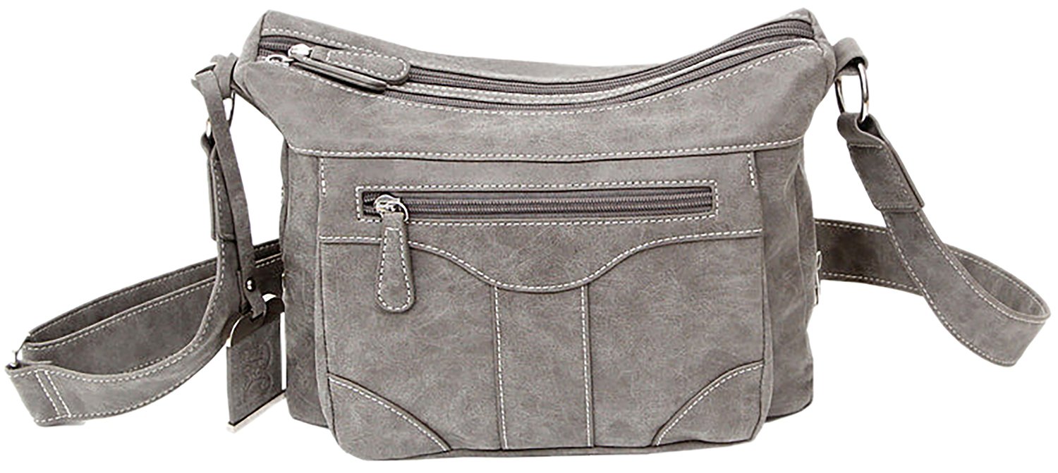 Bulldog BDP-083 Concealed Carry Purse Crossbody with Holster Gray Suede