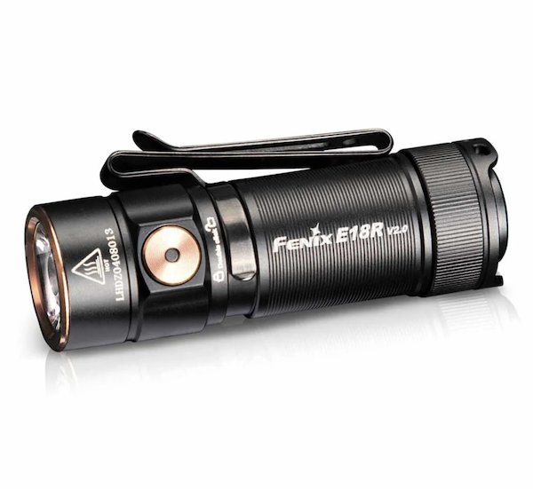 Fenix E18RV2 Compact Flashlight 1200 Lumens Rechargeable Black