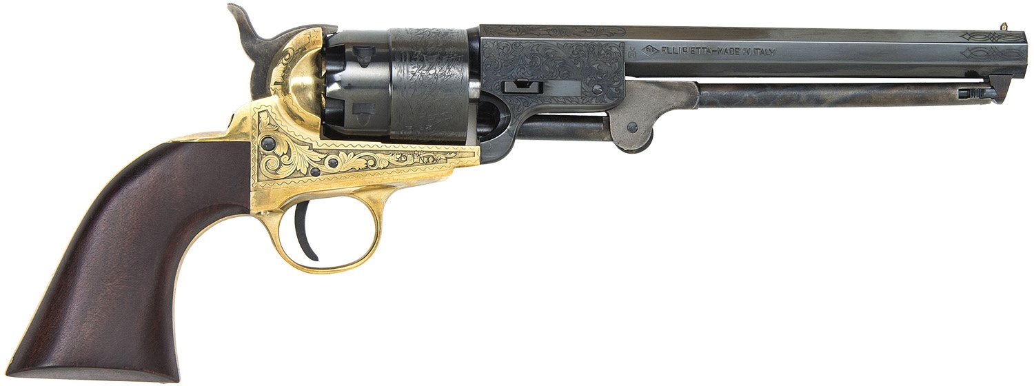 Traditions 1851 Navy Revolver 44 Cal 7.375 in Blued Brass Frame Walnut Grip - Traditions Performance Firearms - 44 Black Powder