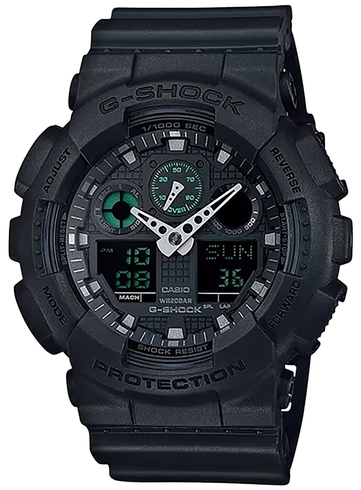 G-Shock GA100MB-1A Tactical Black Watch Stainless Steel Bezel 145-215mm
