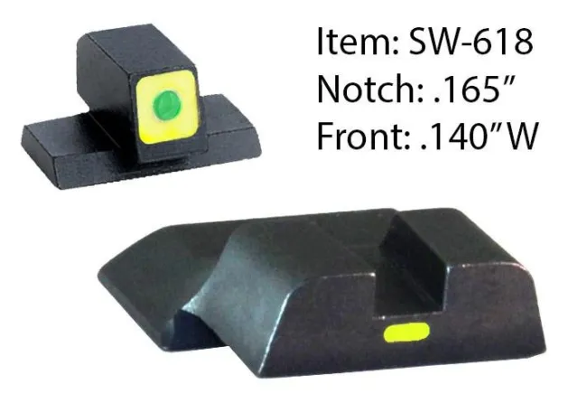 AmeriGlo SW-618 CAP Tritium Night Sights S&W M&P Shield LumiGreen - Ameriglo
