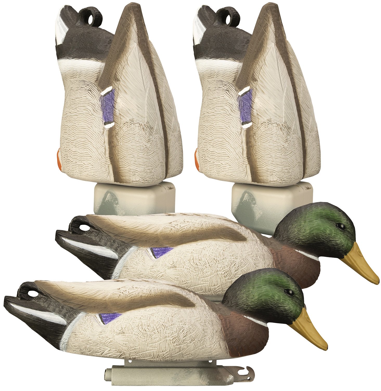 Higdon Outdoors 17023 Magnum Mallard Feeder Decoys 4 Pack Multi-Color