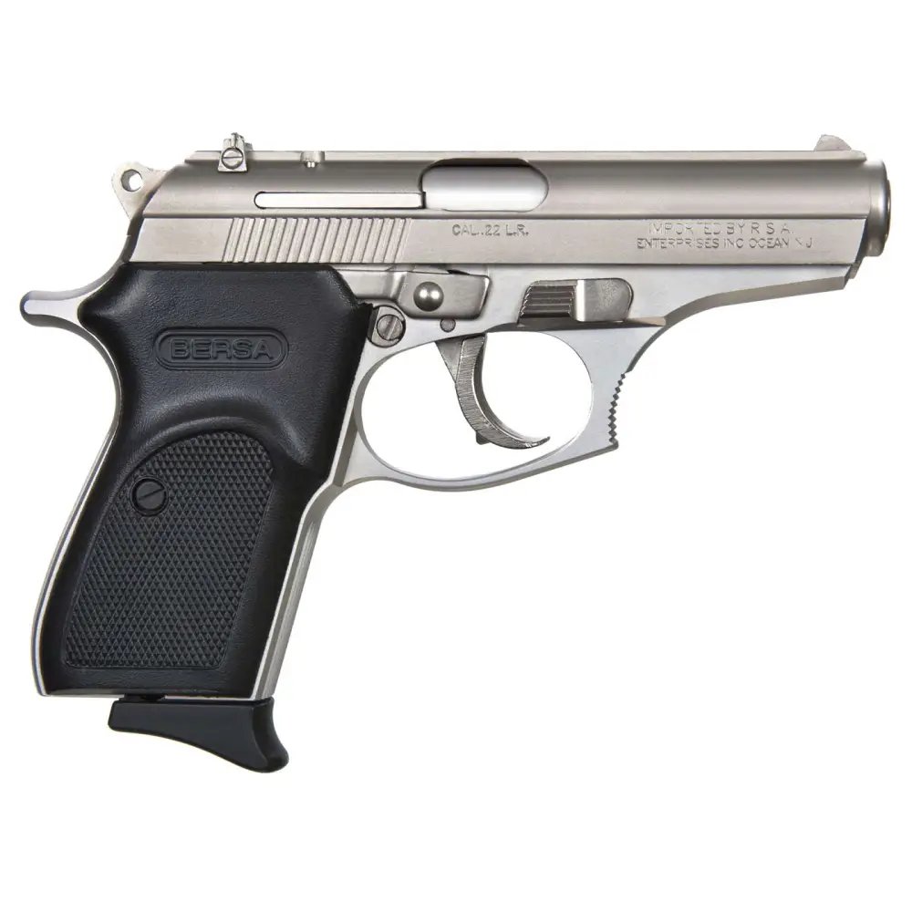 Bersa T22NKL Thunder 22 LR 3.50" 10+1 Nickel Slide Checkered Black...