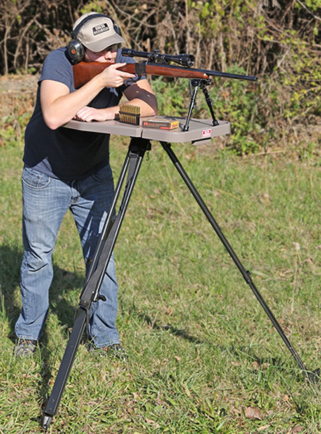 MTM Case Gard High-Low Shooting Table 18" to 55" Dark Earth