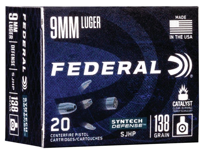Federal S9SJT1 Syntech Defense 9mm 138gr JHP Ammo 20 Rounds - Federal Premium Ammunition - SEGMENTED JACKETED HOLLOW POINT
