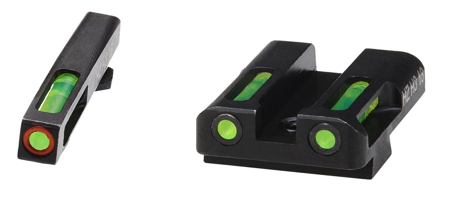 HiViz GLN525 LiteWave H3 Glock Sight Set Green Tritium Orange Outline - Hi-Viz - STEEL