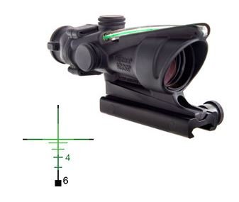 Trijicon ACOG TA31-CH-G 4x32 Scope, Green Crosshair Reticle, Dual-Illuminated, Bullet Drop Compensator, Fiber Optics & Tritium, Black Hardcoat Anodized