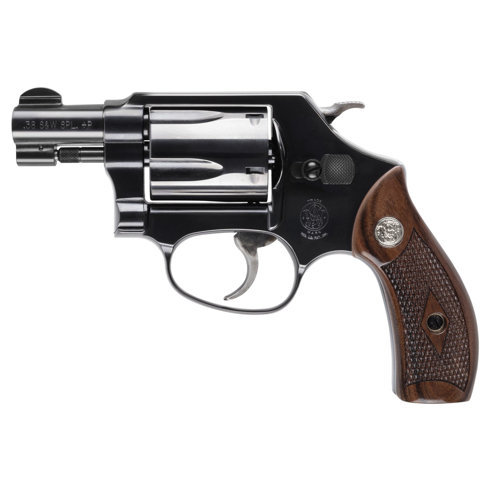 S&W 36CLAS Revolver 38SP 5R Carbon Steel Blue Wood Grip 1.88" Barrel - Smith & Wesson - 38 Special