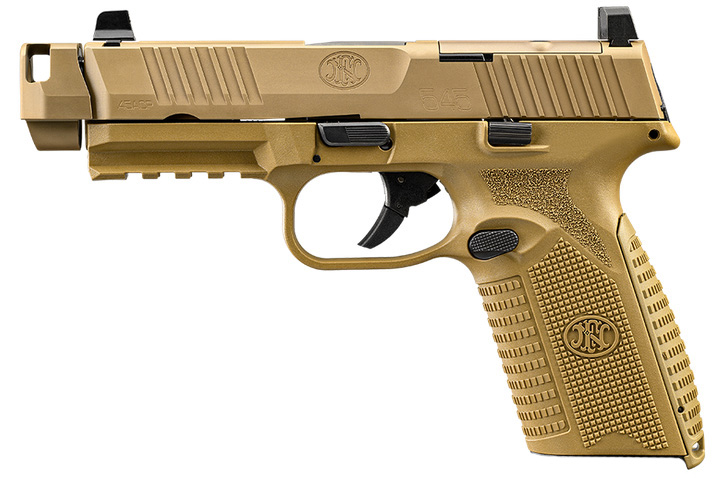 FNH 66-102136 Pistol 545 45AP 15+1 MRD Optics Ready FDE 4.1" Rail