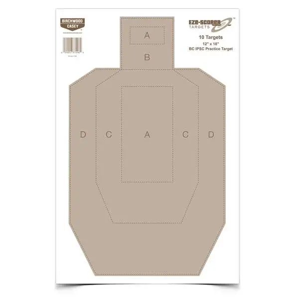 Birchwood Casey EZE-Scorer IPSC Practice Target 12" x 18" 100 Pack