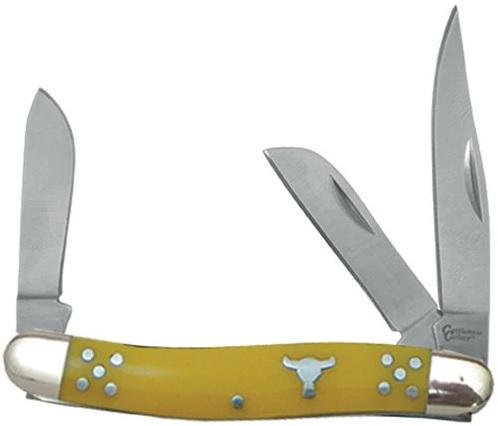 ABKT CC0001YD Stockman Knife 2.5In Blade 3.5In Closed Yellow - ABKT