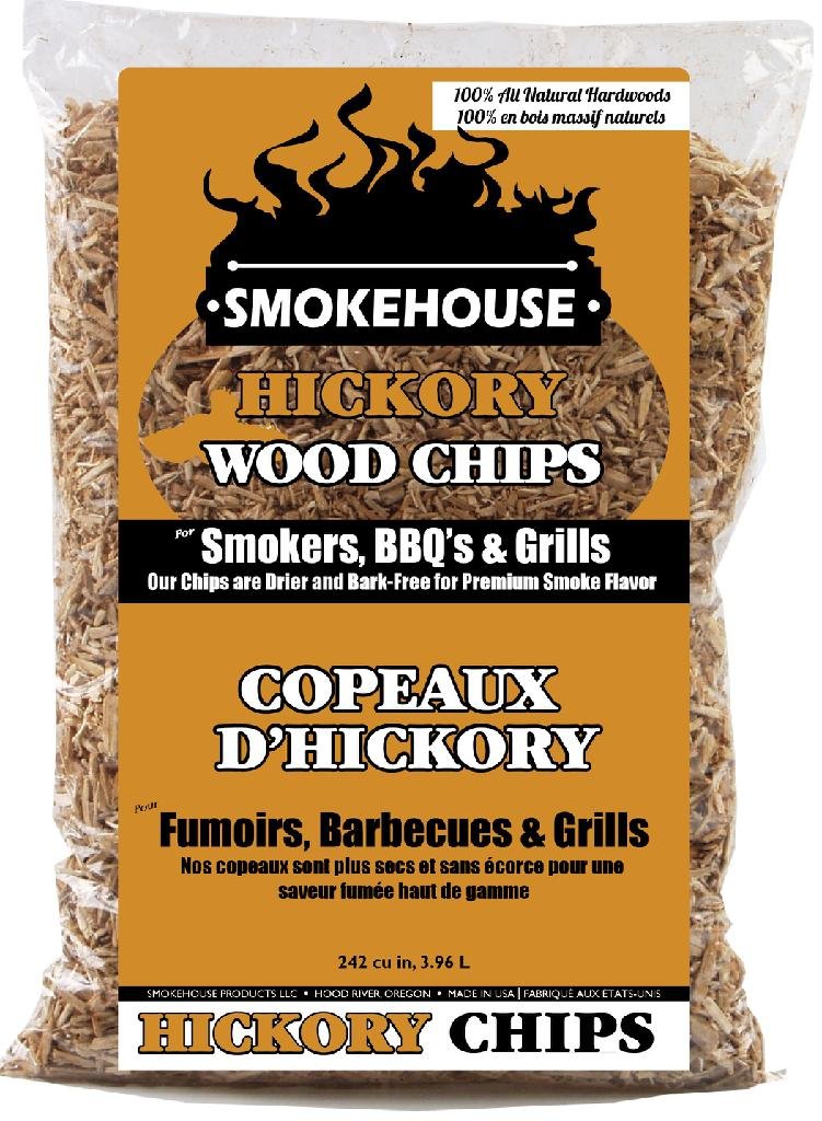 Smokehouse Hickory Wood Chips 1.75 LB Bag 242 Cu In BBQ Smoking