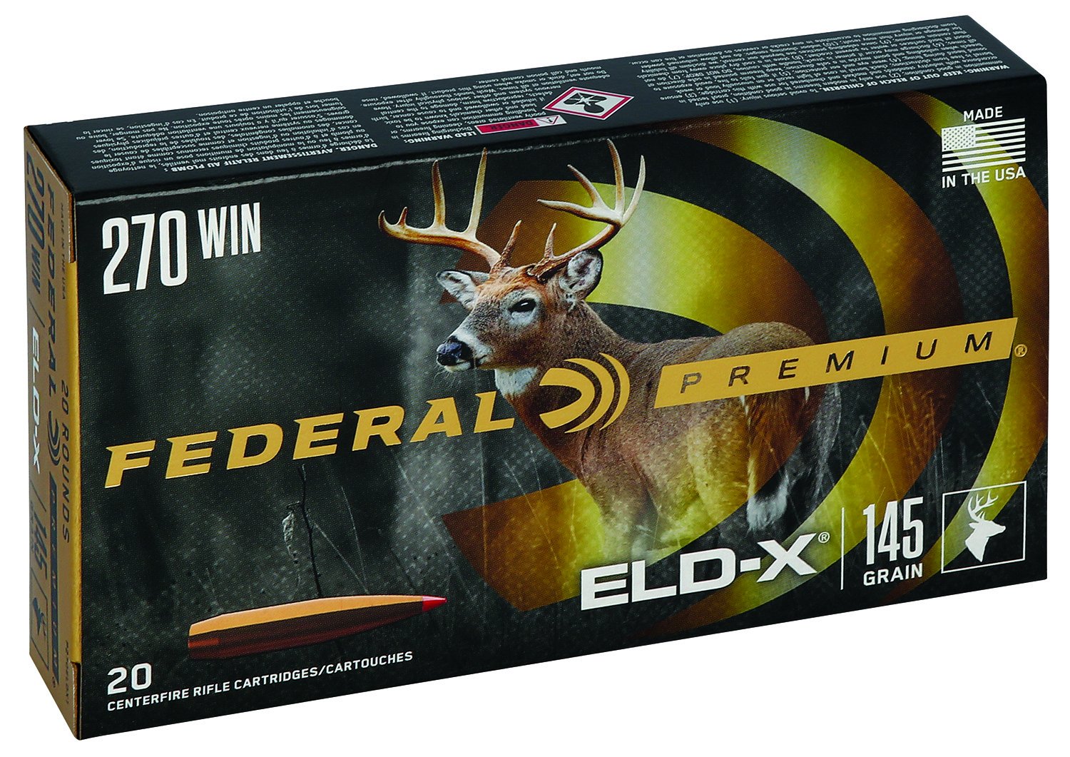 Federal Premium P270ELDX1 270 Winchester 145 Grain Polymer Tip 20 Rounds - Federal Premium Ammunition - EXTREMELY LOW DRAG-EXPANDING