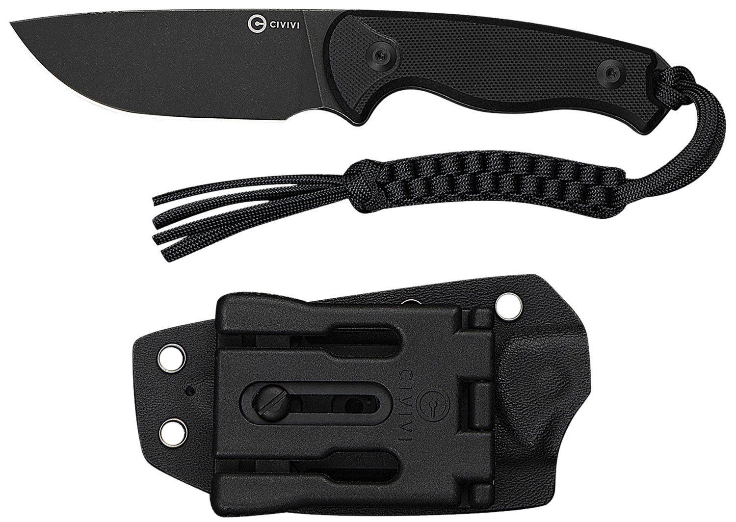CIVIVI C230941 TimberBark 3.2" Fixed Blade Black G10 Stonewash Knife - CIVIVI - DROP POINT