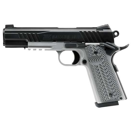 Savage 1911 Gov't Style Rail .45ACP 5" Stainless Steel 8rds Black/Grey - Savage Arms - 45 ACP