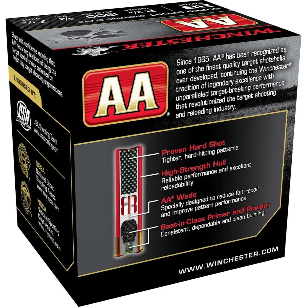 Winchester Ammo AASC287 AA Super Sport Sporting Clay 28 Gauge 2.75" 3/4 oz 1300 fps 7.5 Shot 25 Bx/10 Cs - Winchester - LEAD
