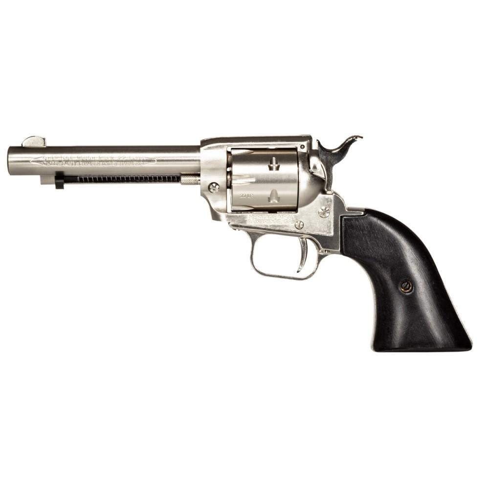 Heritage RR22NI4BW .22LR Revolver 4.75" 6rd Black Laminate Nickel Finish